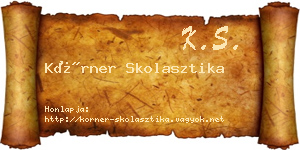 Körner Skolasztika névjegykártya